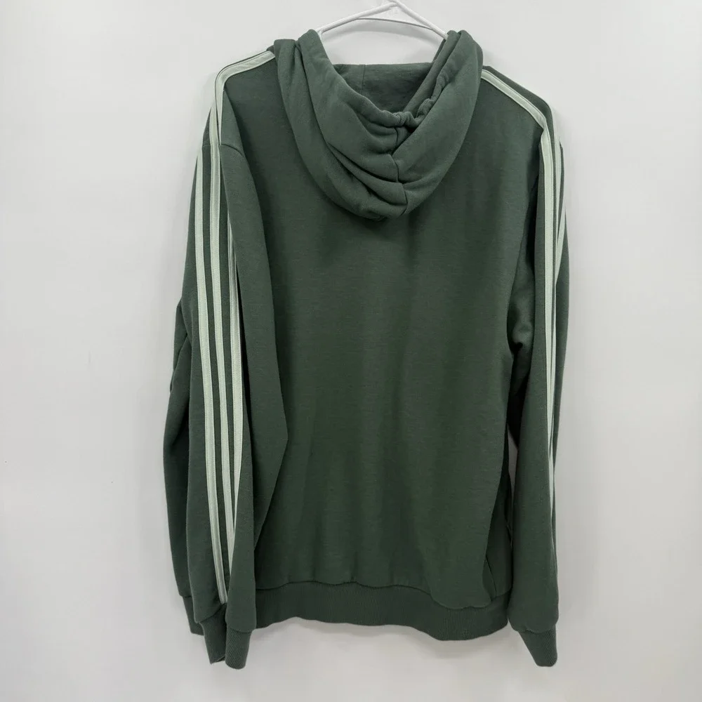 Adidas Sweatshirt Hoodie‎ Fleece Green White Size Large